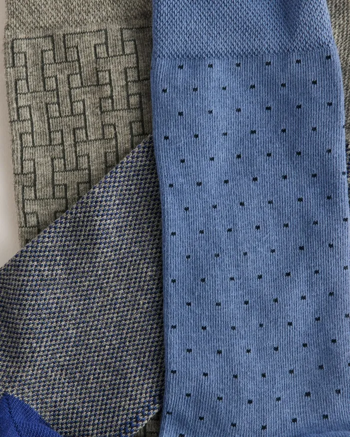 Men TSOKPAK 8211 Three Pack Of Assorted Pattern Socks Assorted Ted Baker Socks