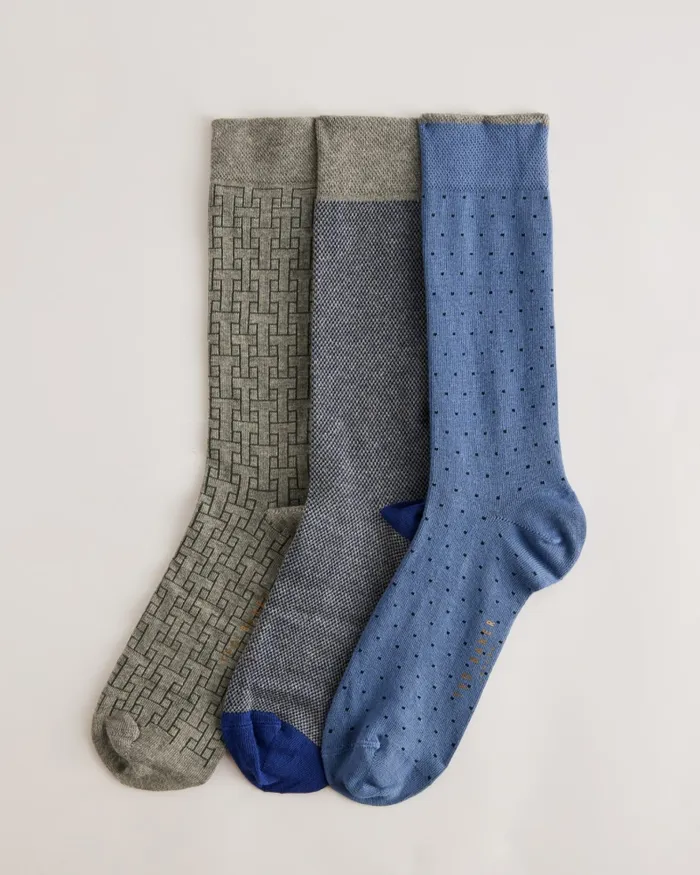 Men TSOKPAK 8211 Three Pack Of Assorted Pattern Socks Assorted Ted Baker Socks Men TSOKPAK 8211 Three Pack Of Assorted Pattern Socks Assorted Ted Baker Socks