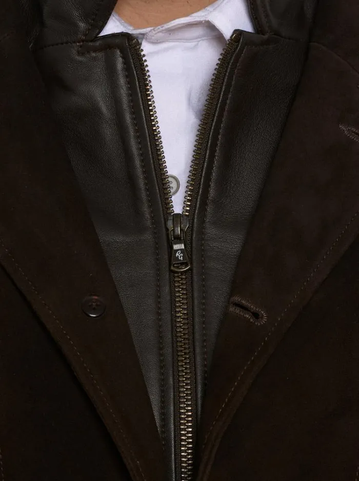 Men UPTOWN XVII LEATHER BLAZER Dark Brown Robert Graham Blazers