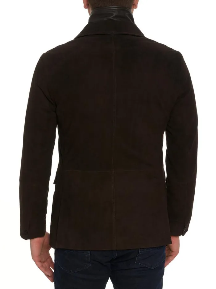 Men UPTOWN XVII LEATHER BLAZER Dark Brown Robert Graham Blazers