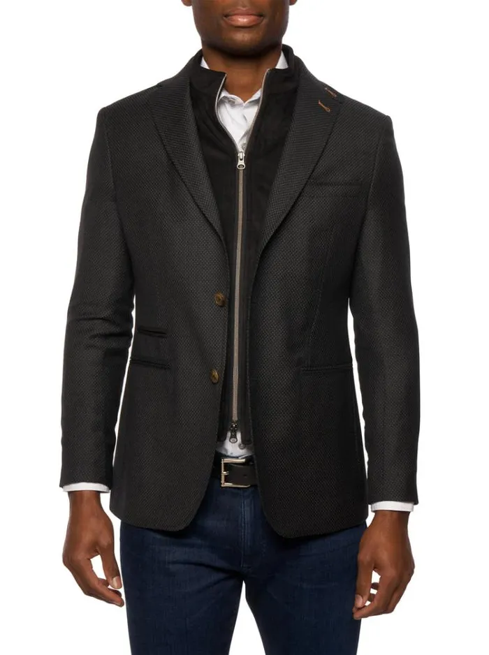 Men UPTOWN XX BLAZER LONG FIT Black Robert Graham Blazers