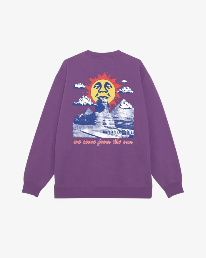 Men WE COME FROM THE SUN HEAVYWEIGHT CREWNECK Unbleached OBEY Clothing SWEATSHIRTS