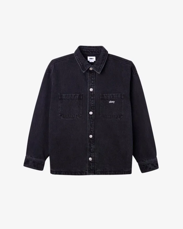 Men WINSTON SHIRT JACKET Light Indigo OBEY Clothing JACKETS