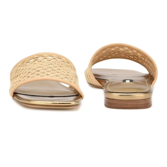 Mends Woven Flat Sandals Light Natural Women Nine West Low Heel Mends Woven Flat Sandals Light Natural Women Nine West Low Heel