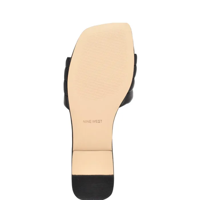 Menqs Flat Slide Sandals Black Women Nine West Flats Menqs Flat Slide Sandals Black Women Nine West Flats
