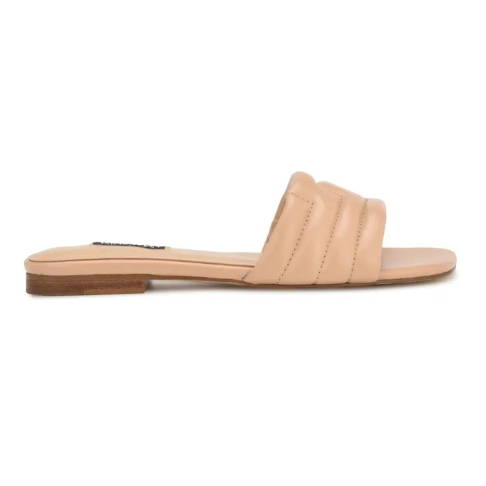 Menqs Flat Slide Sandals Light Pink Women Nine West Low Heel