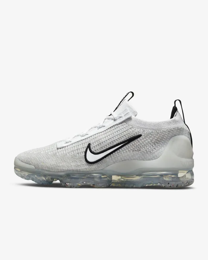 Mens Nike Air VaporMax 2021 FK WhiteBlackMetallic SilverWhite Nike First Day Kicks