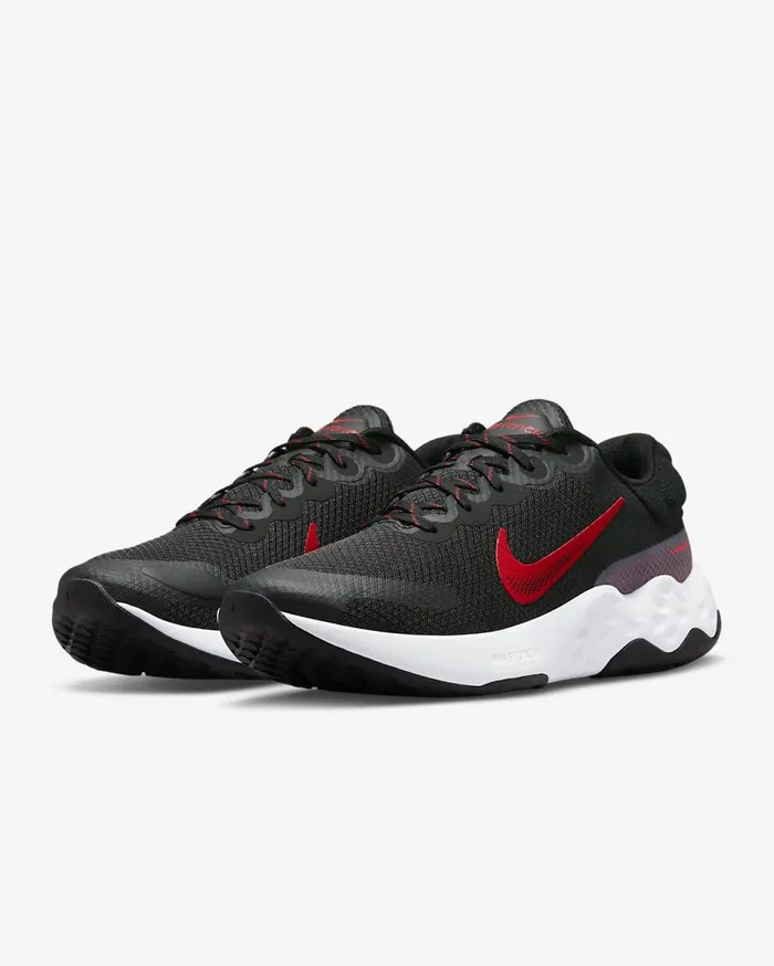 Mens Nike Renew Ride 3 BlackWhiteSmoke GreyUniversity Red Nike First Day Kicks