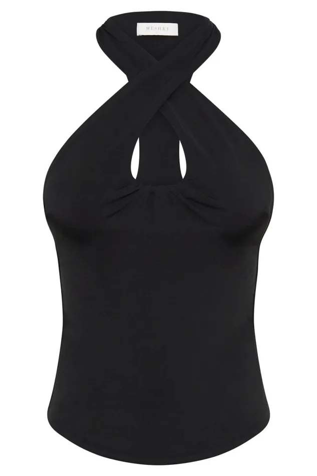 Meshki Bachelorette Ailsa Keyhole Halter Top 8211 Black Black 8211 Women