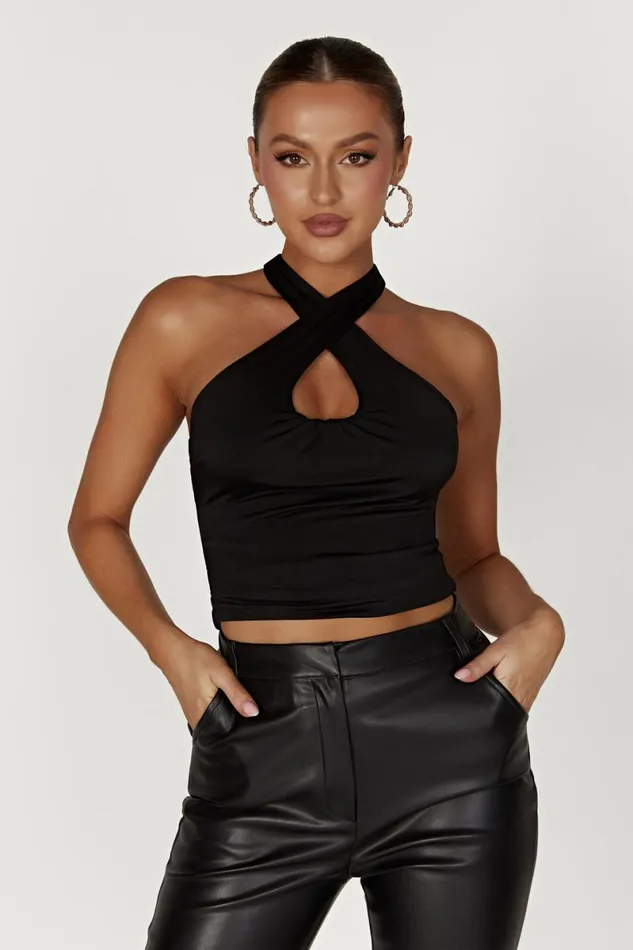 Meshki Bachelorette Ailsa Keyhole Halter Top 8211 Black Black 8211 Women
