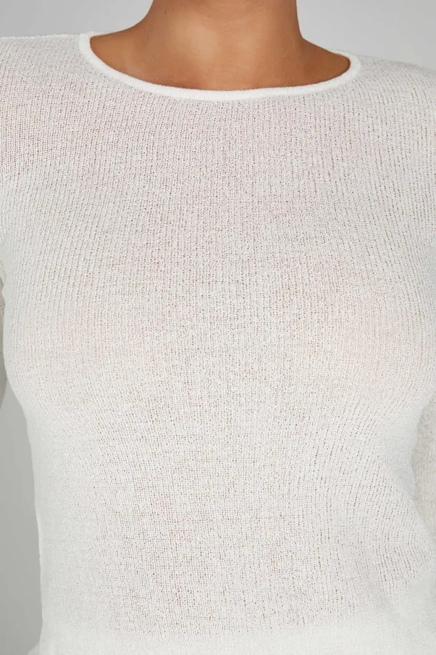 Meshki Bachelorette Maribelle Knit Long Sleeve Top 8211 White White 8211 Women