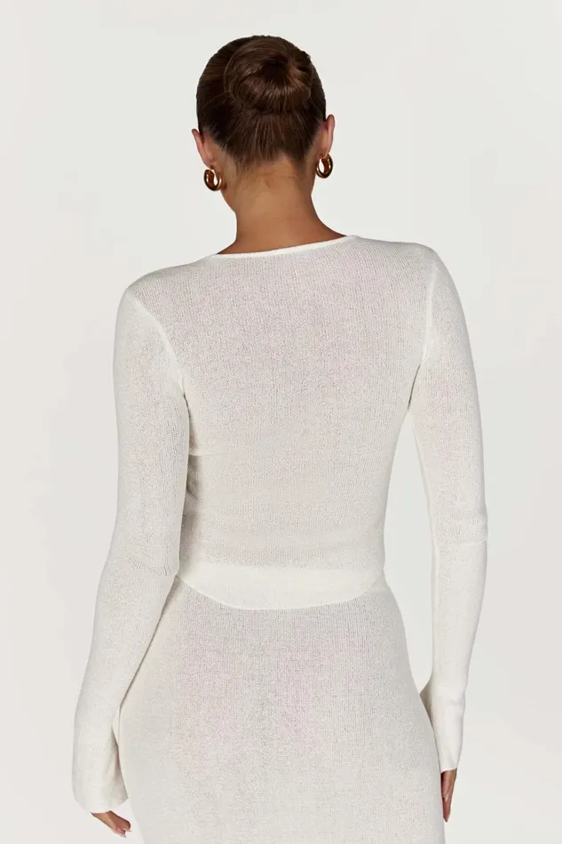 Meshki Bachelorette Maribelle Knit Long Sleeve Top 8211 White White 8211 Women