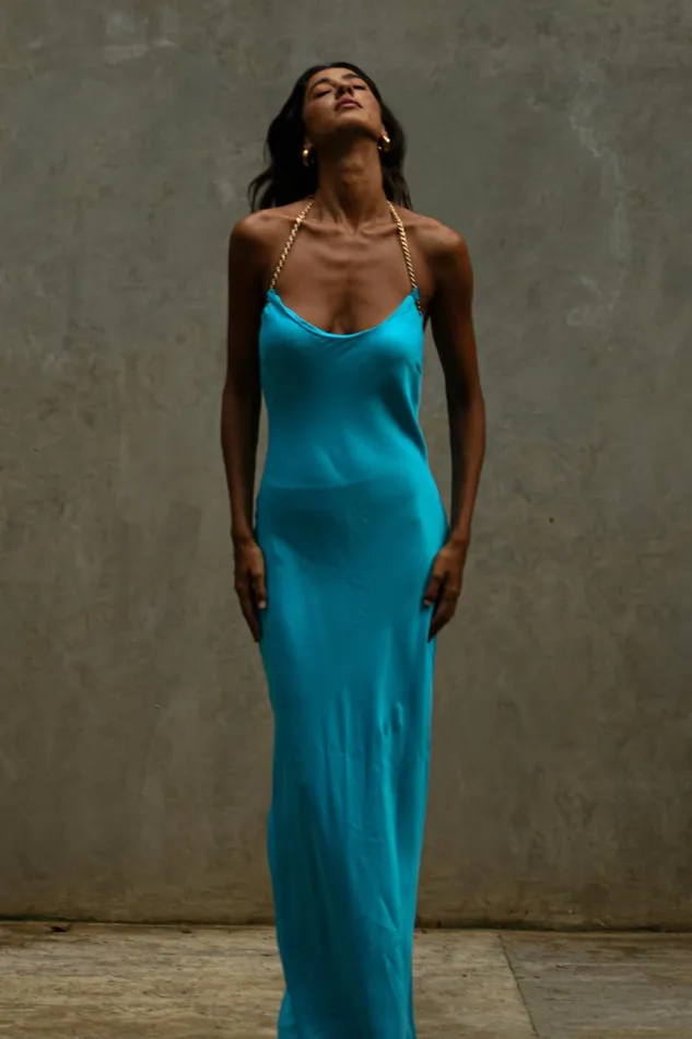 Meshki Bachelorette Sylvie Chain Maxi Dress 8211 Aquamarine Aquamarine 8211 Women Meshki Bachelorette Sylvie Chain Maxi Dress 8211 Aquamarine Aquamarine 8211 Women