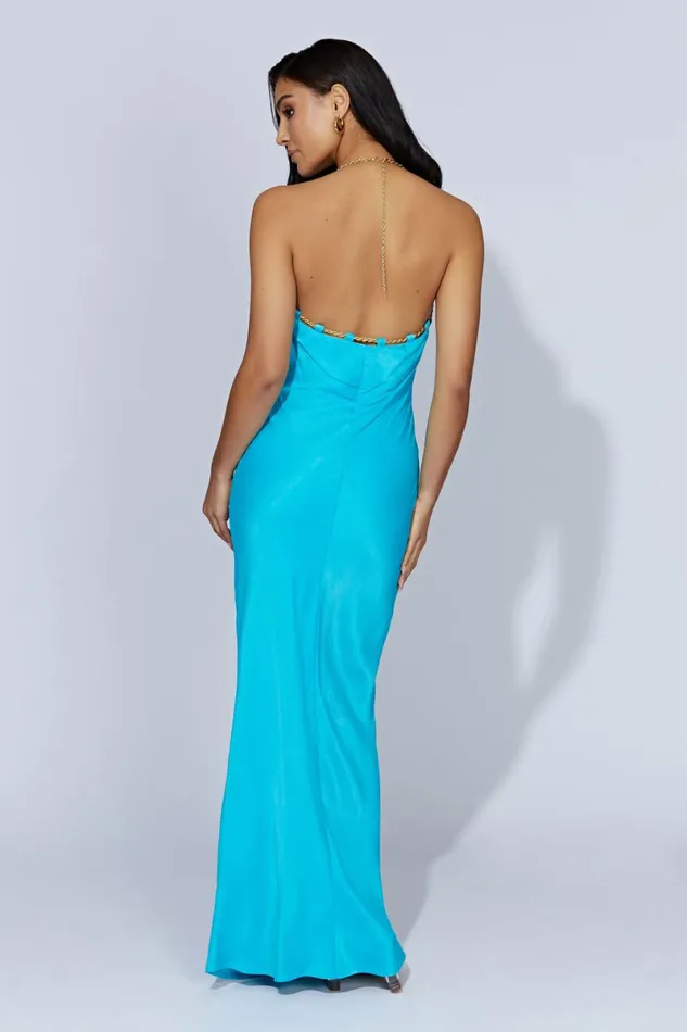 Meshki Bachelorette Sylvie Chain Maxi Dress 8211 Aquamarine Aquamarine 8211 Women Meshki Bachelorette Sylvie Chain Maxi Dress 8211 Aquamarine Aquamarine 8211 Women