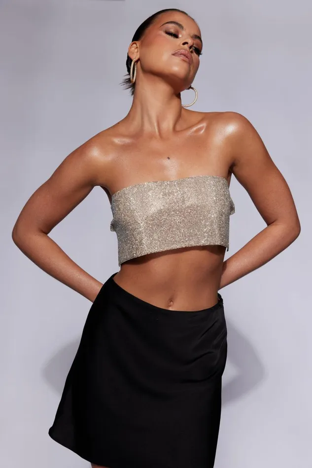 Meshki Bachelorette Valerie Diamante Bandeau 8211 Gold Gold 8211 Women