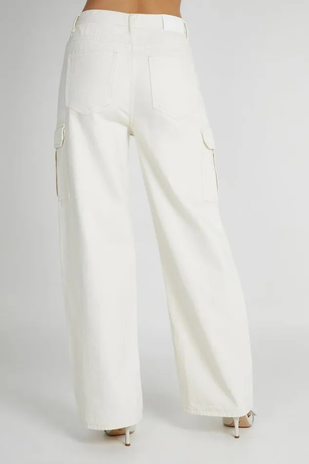 Meshki Basic Bottoms Jagger Relaxed Denim Jean 8211 Ecru Ecru 8211 Women