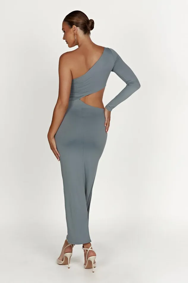Meshki Basic Dresses Joyce Recycled Nylon Cut Out Maxi Dress 8211 Light Charcoal Light Charcoal 8211 Women