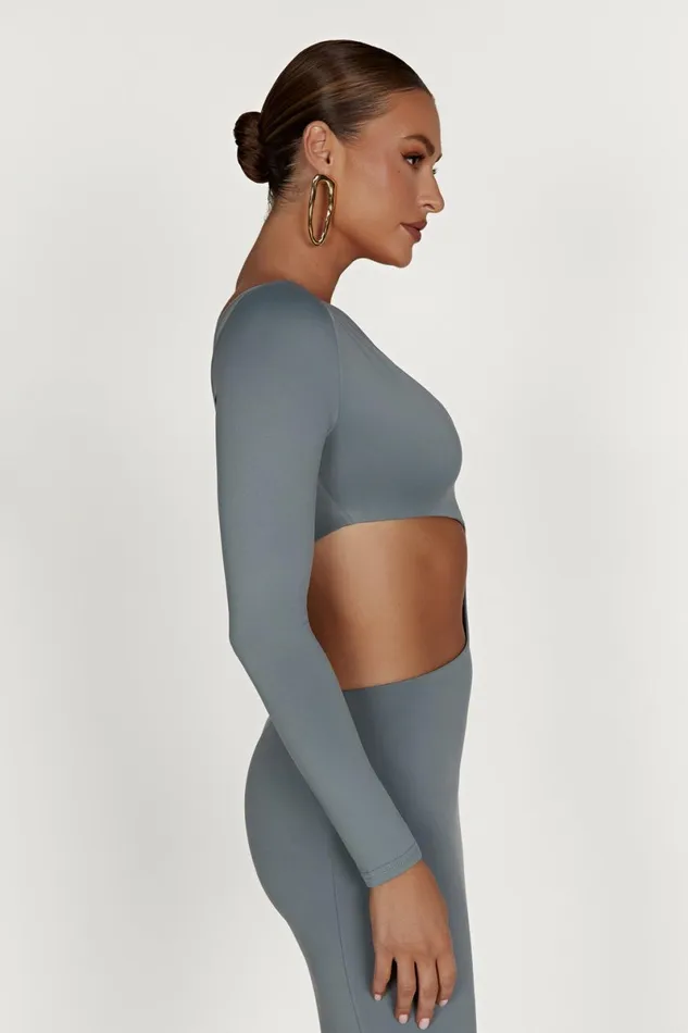 Meshki Basic Dresses Joyce Recycled Nylon Cut Out Maxi Dress 8211 Light Charcoal Light Charcoal 8211 Women