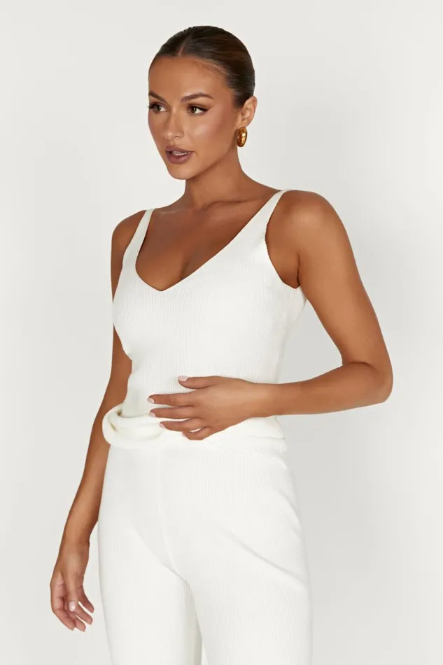 Meshki Basic Tops Alicia Sleeveless Knit Top 8211 White White 8211 Women