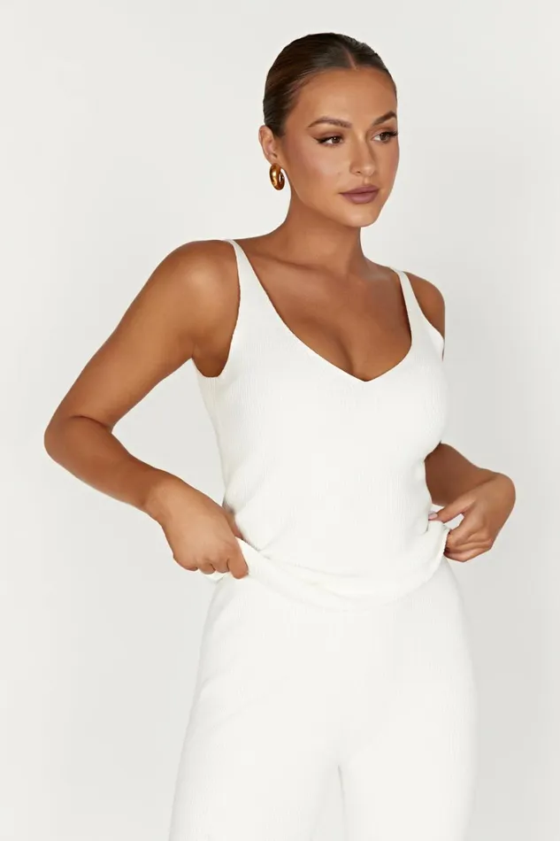 Meshki Basic Tops Alicia Sleeveless Knit Top 8211 White White 8211 Women