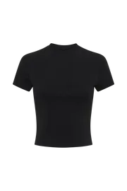 Meshki Basic Tops Jeanie Longline TShirt 8211 Black Black 8211 Women