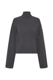 Meshki Basic Tops Winona Turtleneck Knit Top 8211 Charcoal Charcoal 8211 Women
