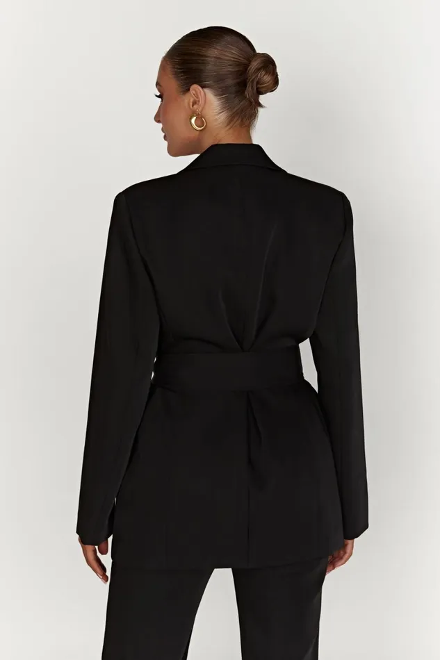 Meshki Blazers Arna Oversized Belted Blazer 8211 Black Black 8211 Women