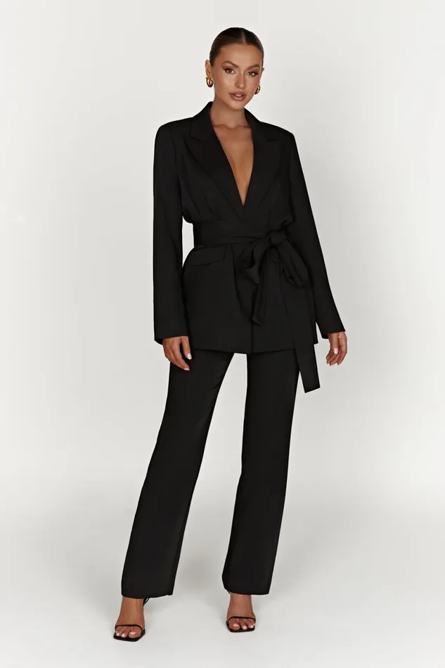 Meshki Blazers Arna Oversized Belted Blazer 8211 Black Black 8211 Women