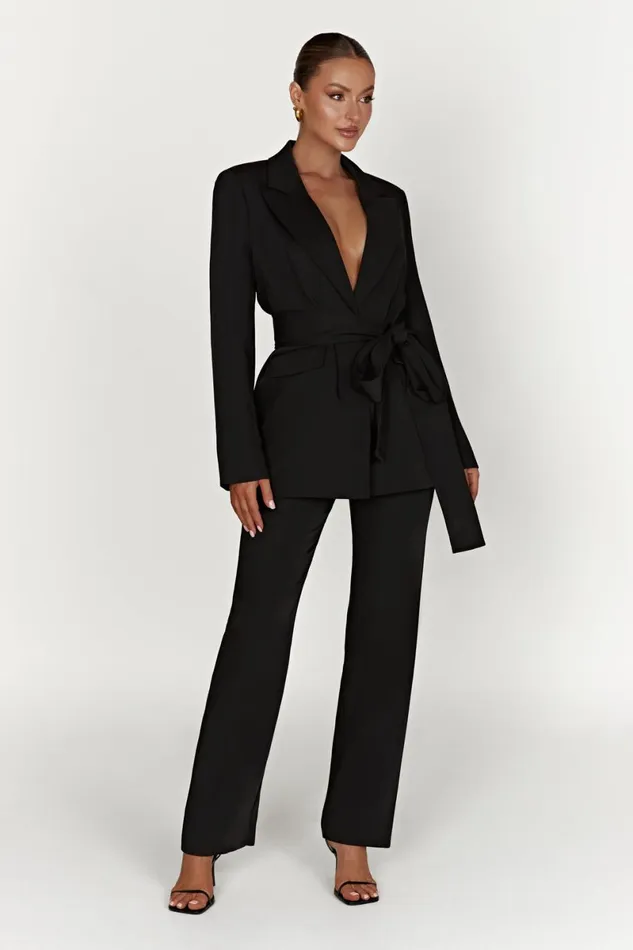 Meshki Blazers Arna Oversized Belted Blazer 8211 Black Black 8211 Women