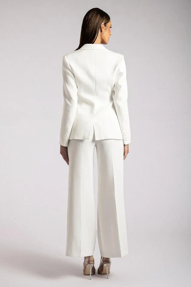 Meshki Blazers Helda Fitted Cinched Waist Blazer 8211 White White 8211 Women