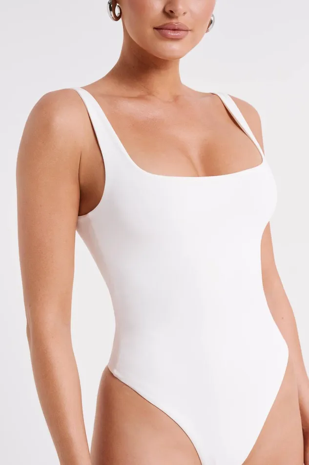 Meshki Bodysuits Charlie Scoop Neck Bodysuit 8211 White White 8211 Women