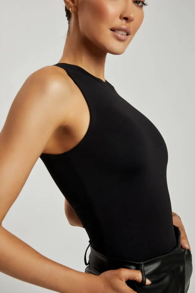 Meshki Bodysuits Jordyn Tank Sleeveless Bodysuit 8211 Black Black 8211 Women