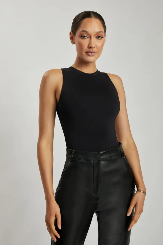 Meshki Bodysuits Jordyn Tank Sleeveless Bodysuit 8211 Black Black 8211 Women