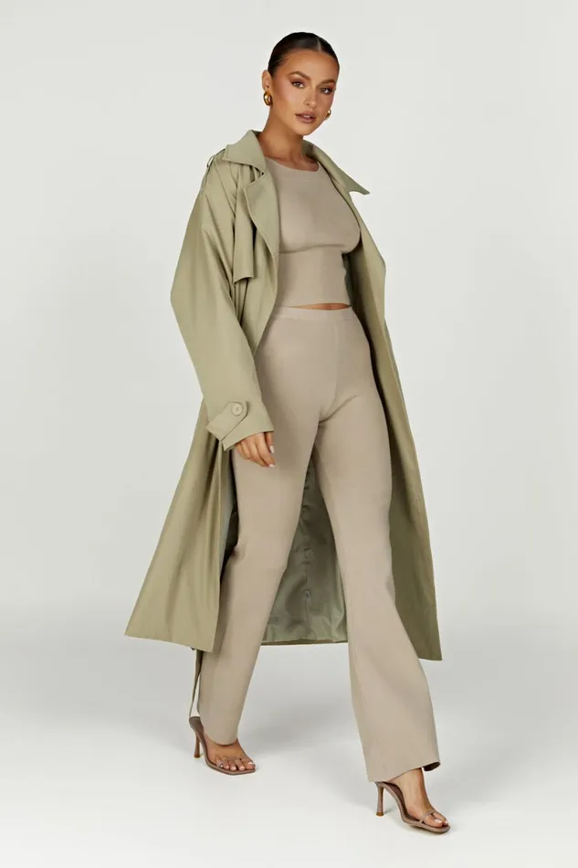 Meshki Coats and Jackets Andreas Oversized Trench Coat 8211 Olive Olive 8211 Women