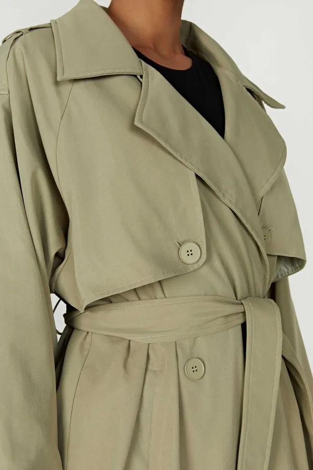 Meshki Coats and Jackets Andreas Oversized Trench Coat 8211 Olive Olive 8211 Women