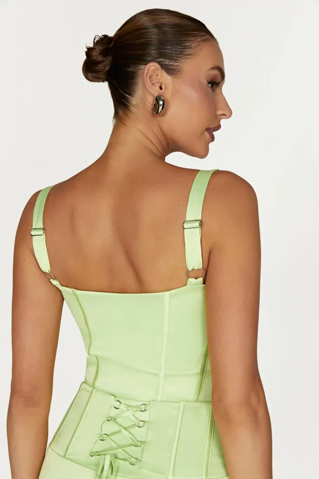 Meshki Corsets Scarlet Satin Corset Top 8211 Pistachio Green Pistachiogreen 8211 Women