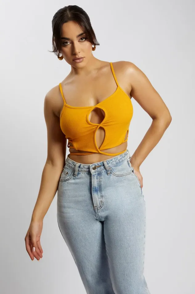 Meshki Crop Tops Ayesha Cut Out Singlet 8211 Mango Mango 8211 Women Meshki Crop Tops Ayesha Cut Out Singlet 8211 Mango Mango 8211 Women