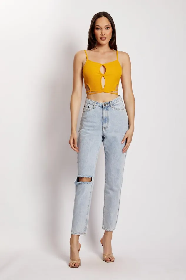 Meshki Crop Tops Ayesha Cut Out Singlet 8211 Mango Mango 8211 Women Meshki Crop Tops Ayesha Cut Out Singlet 8211 Mango Mango 8211 Women