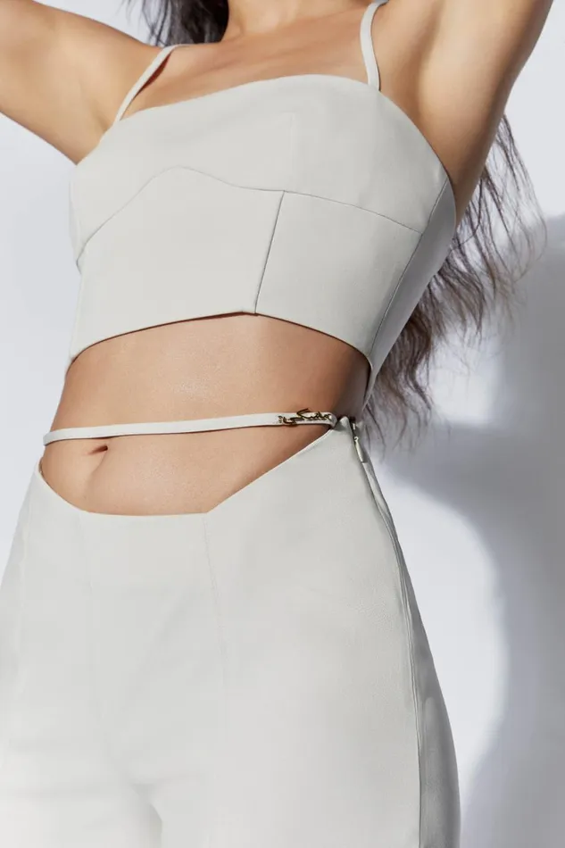 Meshki Crop Tops Bahar Seam Line Crop Top 8211 Wheat Wheat 8211 Women Meshki Crop Tops Bahar Seam Line Crop Top 8211 Wheat Wheat 8211 Women