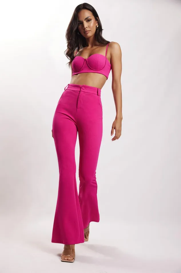 Meshki Crop Tops Fiorella Crepe Bustier Top 8211 Fuchsia Fuchsia 8211 Women Meshki Crop Tops Fiorella Crepe Bustier Top 8211 Fuchsia Fuchsia 8211 Women