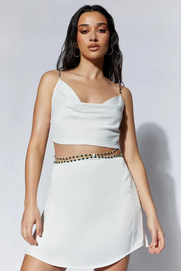 Meshki Crop Tops Havva Diamante Top 8211 White White 8211 Women