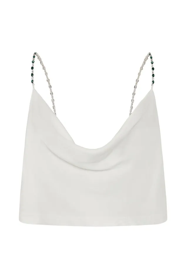 Meshki Crop Tops Havva Diamante Top 8211 White White 8211 Women