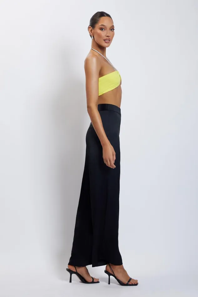 Meshki Crop Tops Lea Diamante Chain Halter Neck Crop Top 8211 Yellow Yellow 8211 Women Meshki Crop Tops Lea Diamante Chain Halter Neck Crop Top 8211 Yellow Yellow 8211 Women