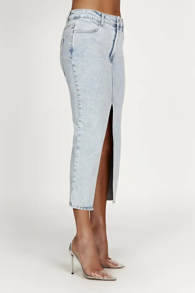 Meshki Denim Acacia Denim Midi Skirt 8211 Light Blue Lightblue 8211 Women