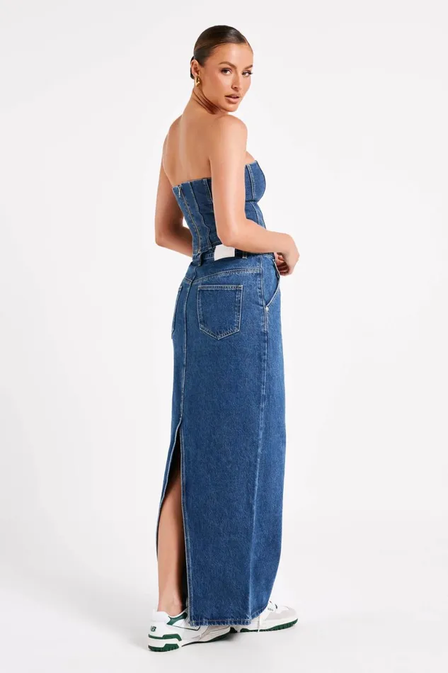 Meshki Denim Illona Denim Maxi Skirt 8211 Dark Blue Darkblue 8211 Women
