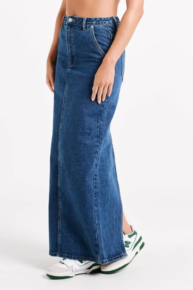 Meshki Denim Illona Denim Maxi Skirt 8211 Dark Blue Darkblue 8211 Women