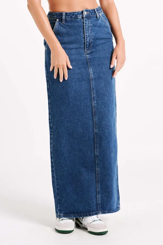 Meshki Denim Illona Denim Maxi Skirt 8211 Dark Blue Darkblue 8211 Women