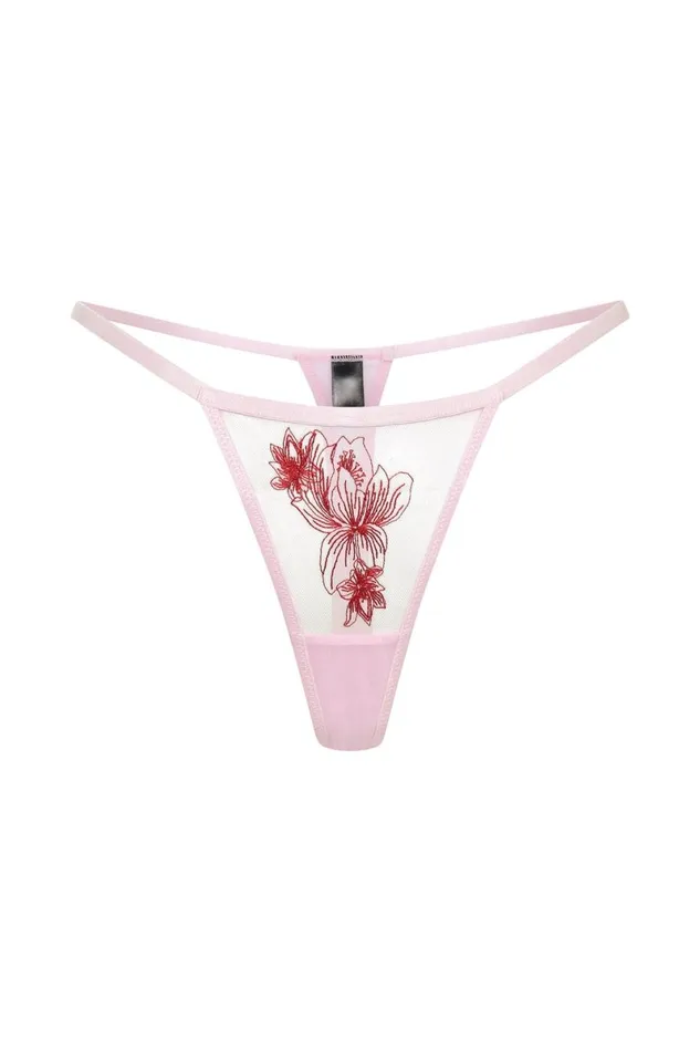 Meshki Intimates Lorelei Embroidered GString 8211 Pink Pink 8211 Women
