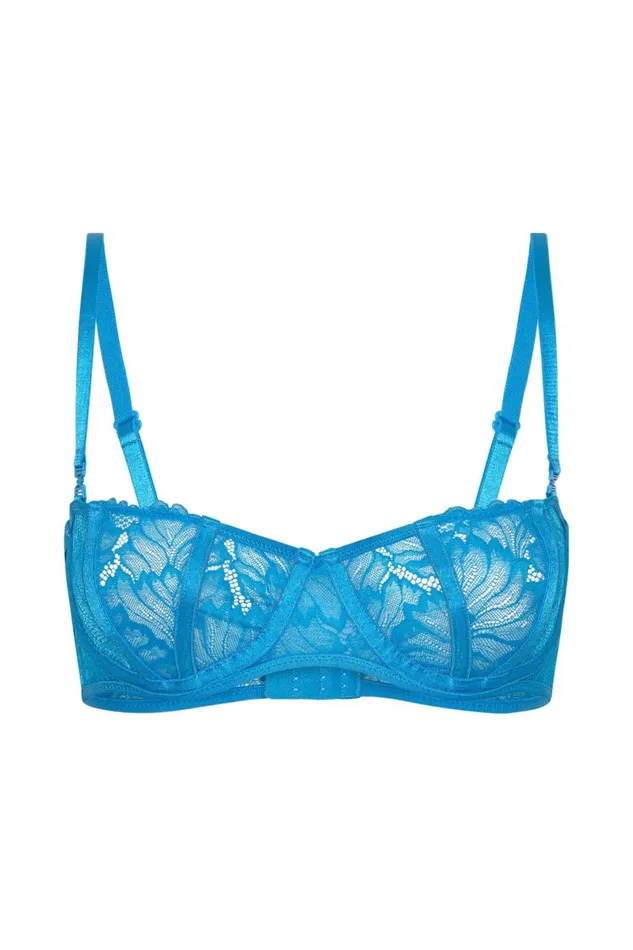 Meshki Intimates Marnie Lace Mesh Demi Bra 8211 Cerulean Blue Ceruleanblue 8211 Women Meshki Intimates Marnie Lace Mesh Demi Bra 8211 Cerulean Blue Ceruleanblue 8211 Women