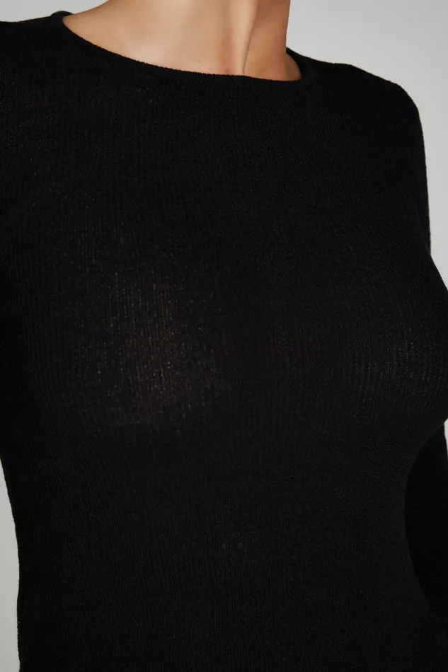 Meshki Long Sleeve Tops Maribelle Knit Long Sleeve Top 8211 Black Black 8211 Women